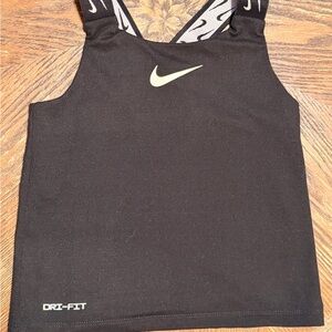 Nike Black Tank Top with White Swoosh Girls' Dri-FIT